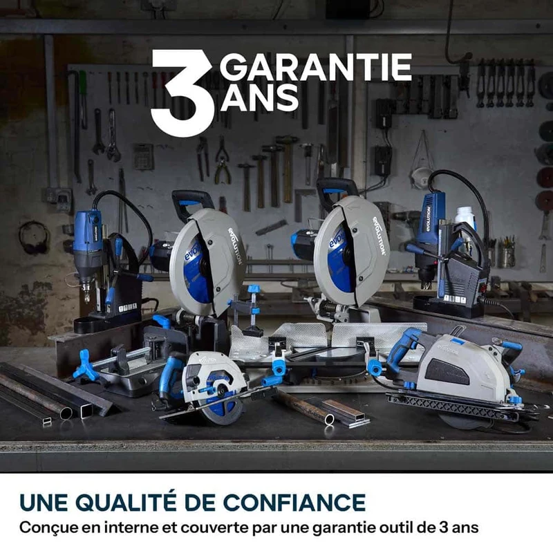 Pack Evolution : Scie à tronçonner 355mm Evolution S355CPSL pour la découpe du métal + Support