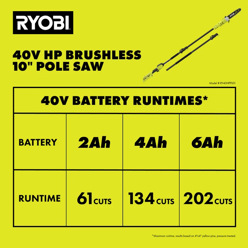 40V HP Brushless 10" Pole Saw Kit