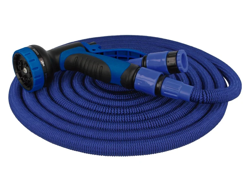 TUYAU D'ARROSAGE EXTENSIBLE BLEU 15ML AVEC JET 6 bar - 24058 AMIG