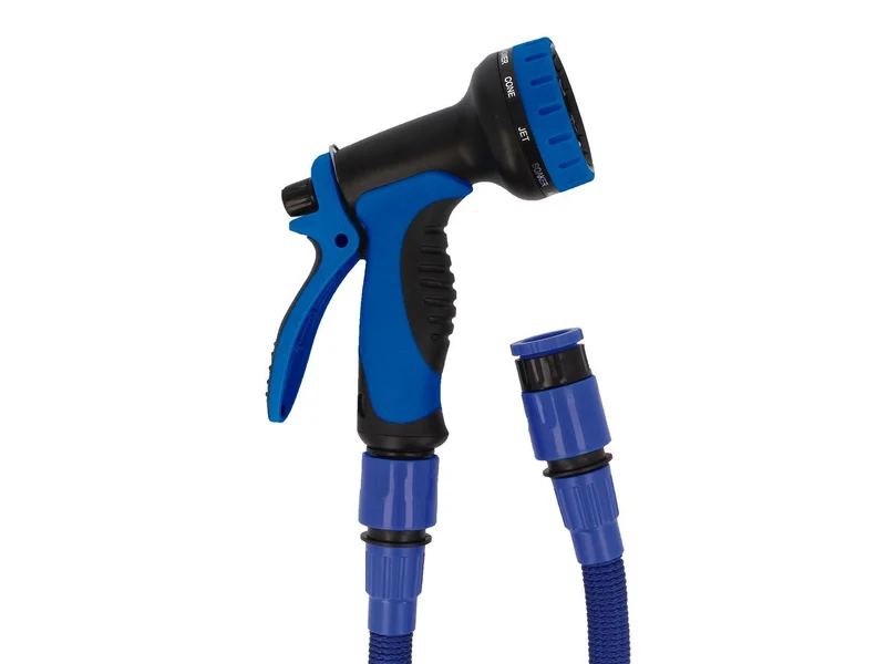 TUYAU D'ARROSAGE EXTENSIBLE BLEU 15ML AVEC JET 6 bar - 24058 AMIG