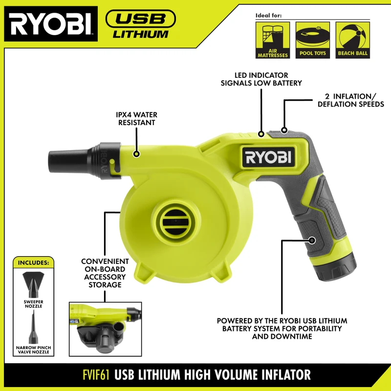 USB Lithium High Volume Inflator Kit
