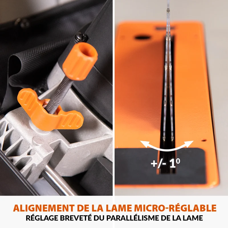 Scie sur table Evolution R255TBL 255mm 1650W avec lame multi-matériaux TCT + Support roulant pliable
