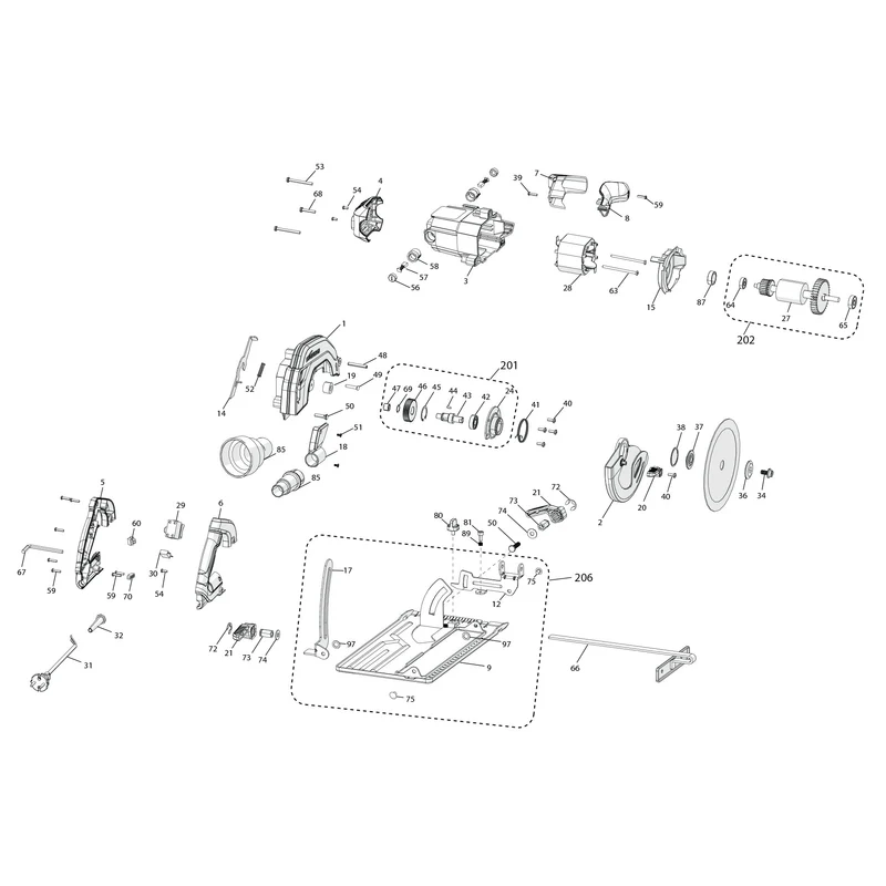 Evolution R185CCSL Scie circulaire - Pièces détachées