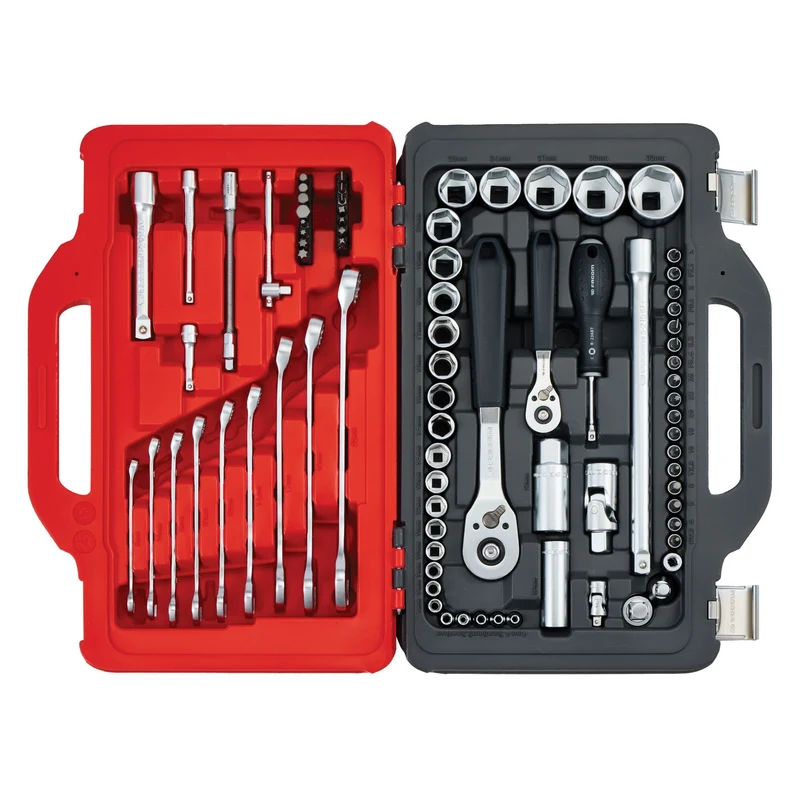[RSL.151-EPW82PB] Coffret cliquet-douilles 1/4" & 1/2" + clés mixtes 40B. Twin Box - 82 pièces