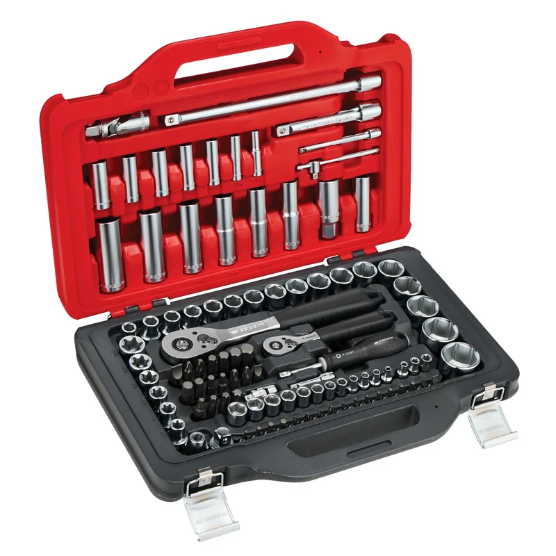 [RSL.151-EP100PB] Coffret cliquet-douilles 1/4" & 1/2" Twin Box - 100 pièces