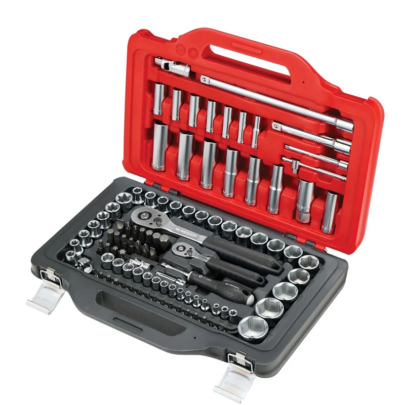 [RSL.151-EP100PB] Coffret cliquet-douilles 1/4" & 1/2" Twin Box - 100 pièces