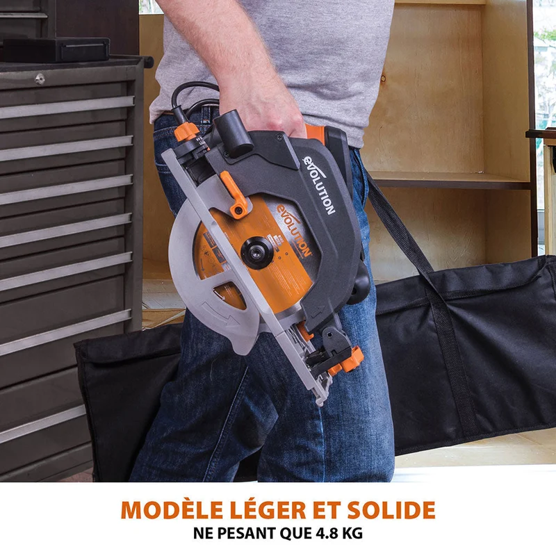 Pack Evolution : Scie circulaire 185mm R185CCSX+ avec lame multi-matériaux TCT + guide de coupe de 2,8m ST2800-G2 + Aspirateur 15L R15VAC avec démarrage automatique
