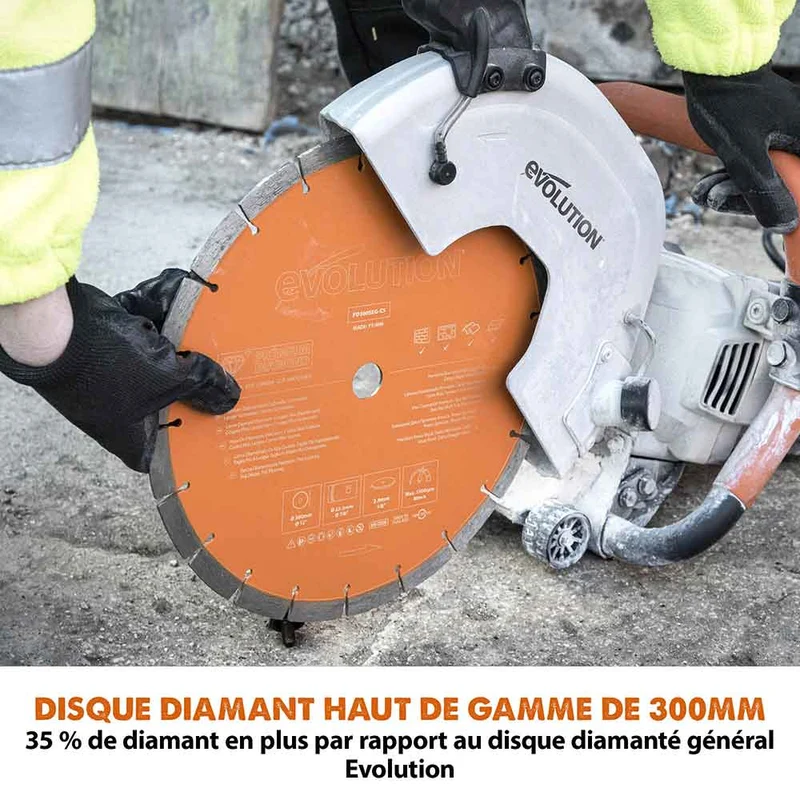 Pack Evolution : Scie à béton électrique 300mm R300DCT+ avec Lame diamant premium + Pompe à eau 15L à pédale