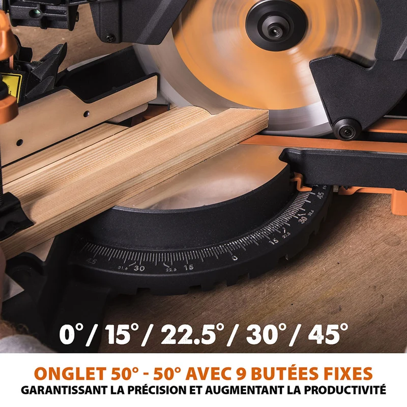 Scie à onglet électrique 255mm Evolution R255SMS+ avec Lame multi-matériaux TCT