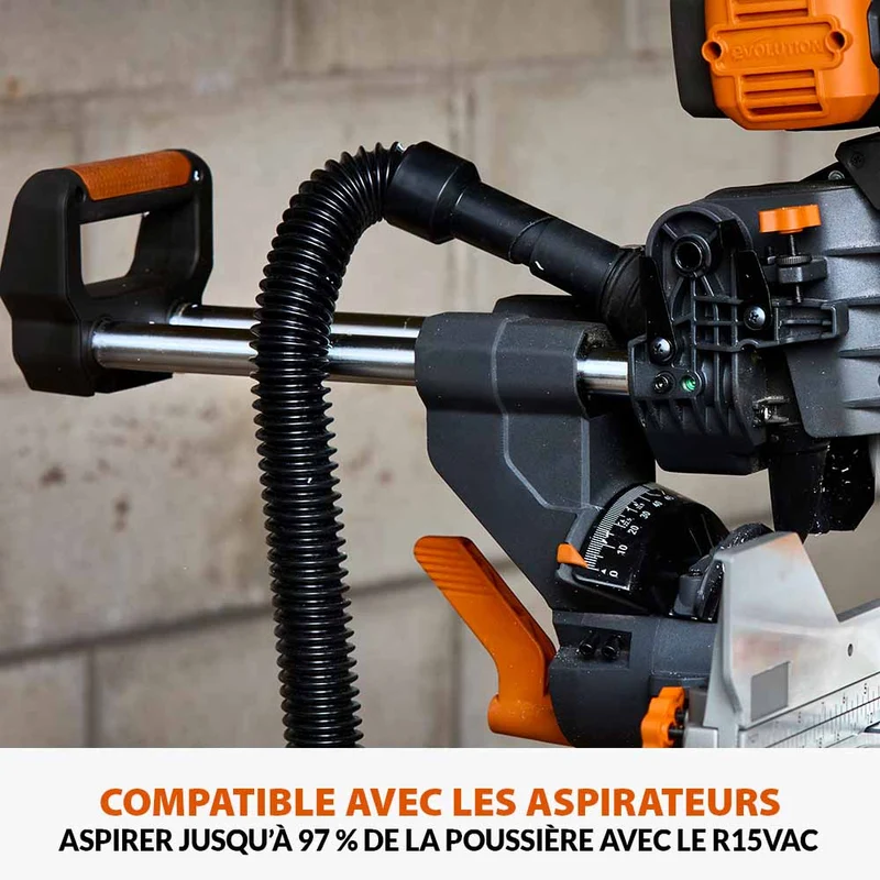 Scie à onglet de 255mm sans fil double biseau R255SMS-DB-Li avec lame multi-matériaux TCT et batteries 8Ah avec double chargeur