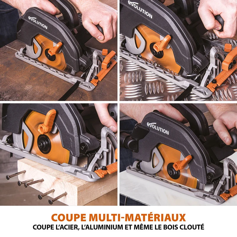 Scie circulaire 185mm Evolution R185CCS avec lame multi-matériaux TCT (GRADE B)