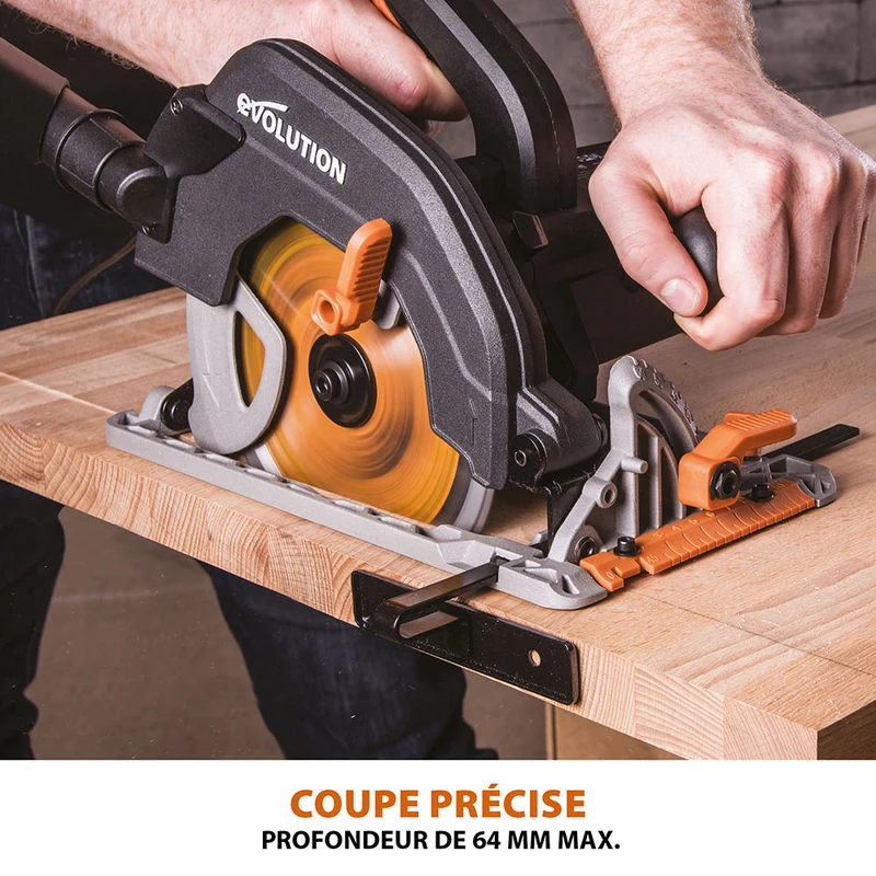 Scie circulaire 185mm Evolution R185CCS avec lame multi-matériaux TCT (GRADE B)