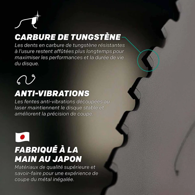 Lame EVOMAX Aluminium 355 mm à 100 dents pour coupe professionnelle et intensive