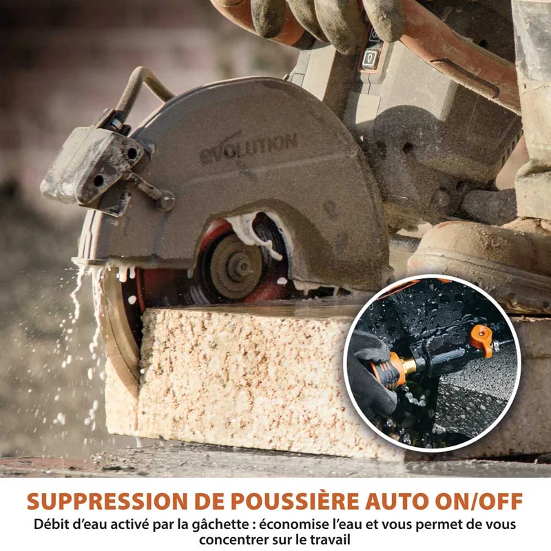 Pack Evolution : Scie à béton sans fil R260DCT-Li avec lame diamant EVOMAX + pompe à eau 15L manuelle