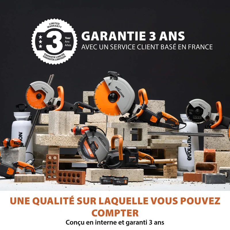 Pack Evolution : Scie à béton électrique 350mm Evolution R350DCT avec lame diamant premium + pompe à eau 15L manuelle
