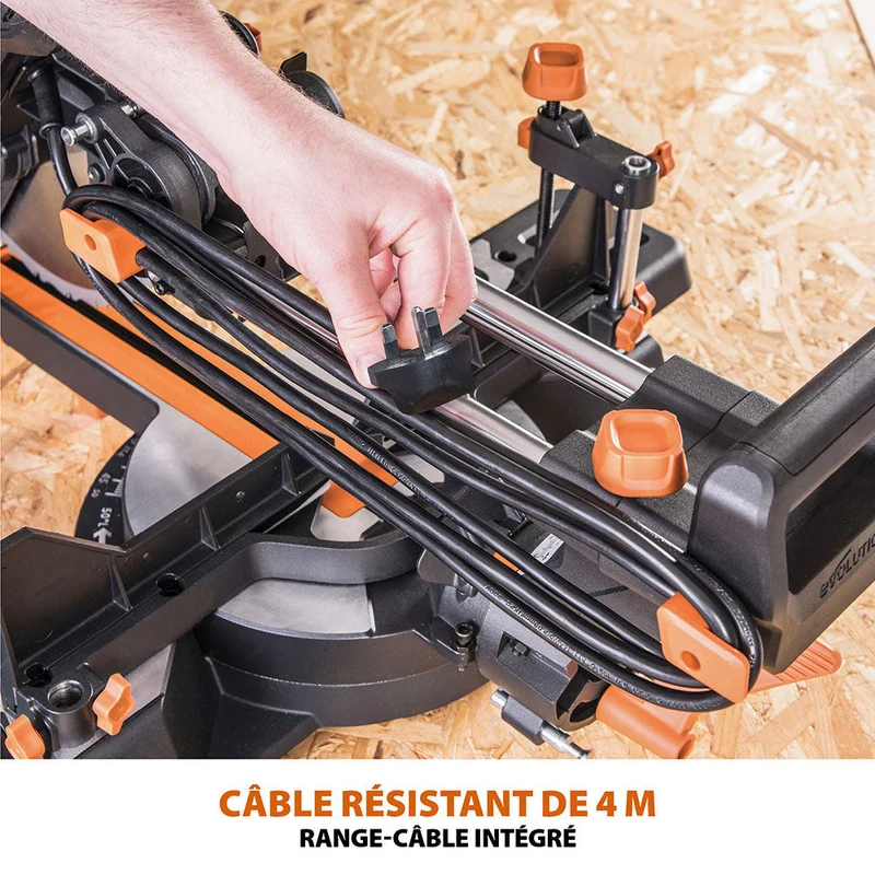 Pack Evolution : Scie à onglet double biseau R255SMS-DB+ avec lame multi-matériaux TCT de 255mm + Support PLUS + Lame expert bois