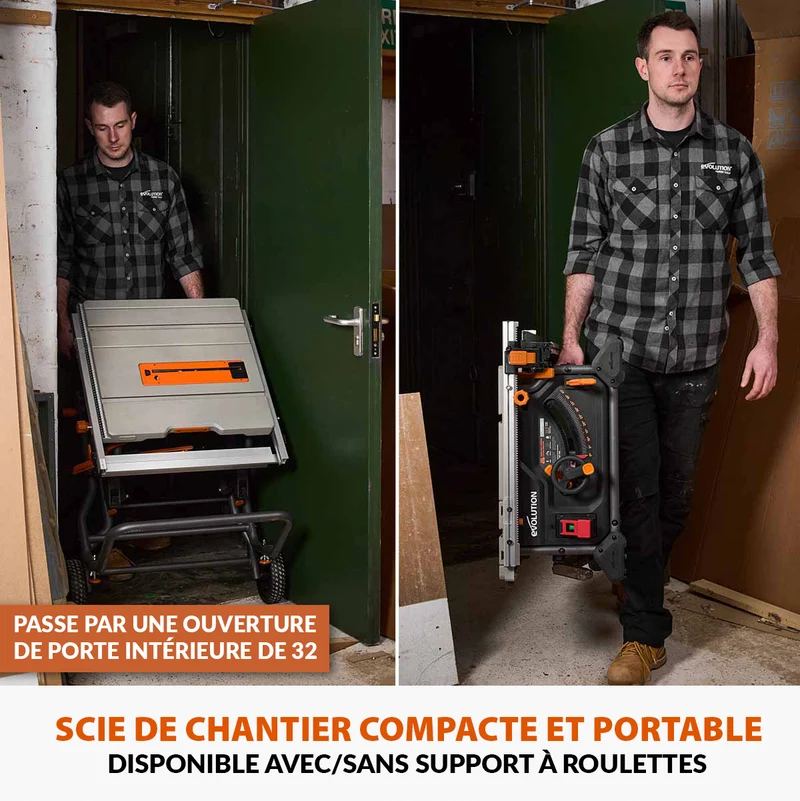 Pack Evolution : Scie sur table Evolution R255TBL+ 255mm 1800W avec lame multi-matériaux TCT + lame expert bois supplémentaire