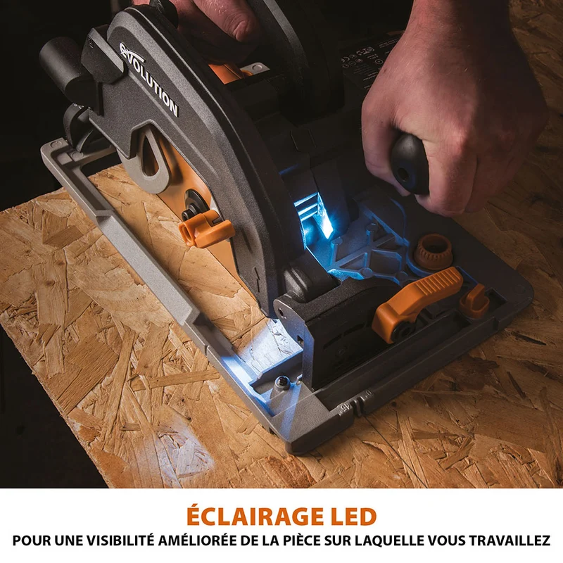 Scie circulaire 185mm Evolution R185CCSX+ avec lame multi-matériaux TCT et sac de transport