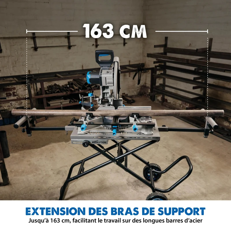 Evolution MCSSTAND Support à roues pour les tronçonneuses à métaux avec la technologie PowerLift