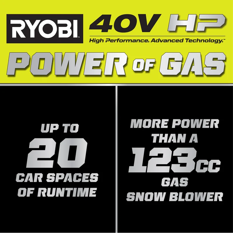 40V HP Brushless 18" Single-Stage Auger-Propelled Snow Blower