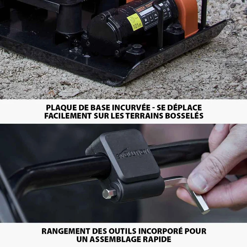 Pack Evolution : Plaque vibrante à essence Evolution H320-P + patin de pavage