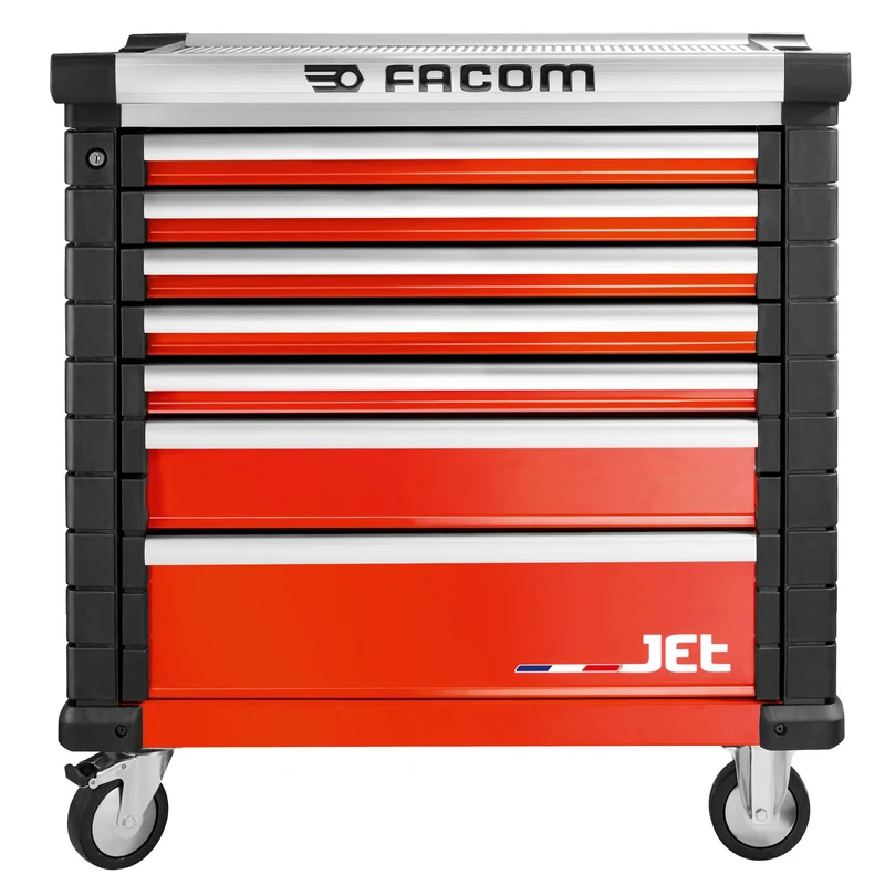 [JET.7M4APF] Servante 7 tiroirs, L 759 x H 421 mm, 4 modules par tiroir, plateau 0,37m²