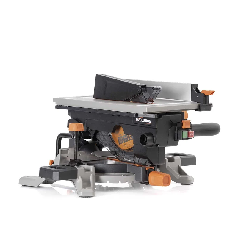 Scie à onglet avec table 210mm Evolution R210MTS-G2 210mm avec Lame multi-matériaux TCT