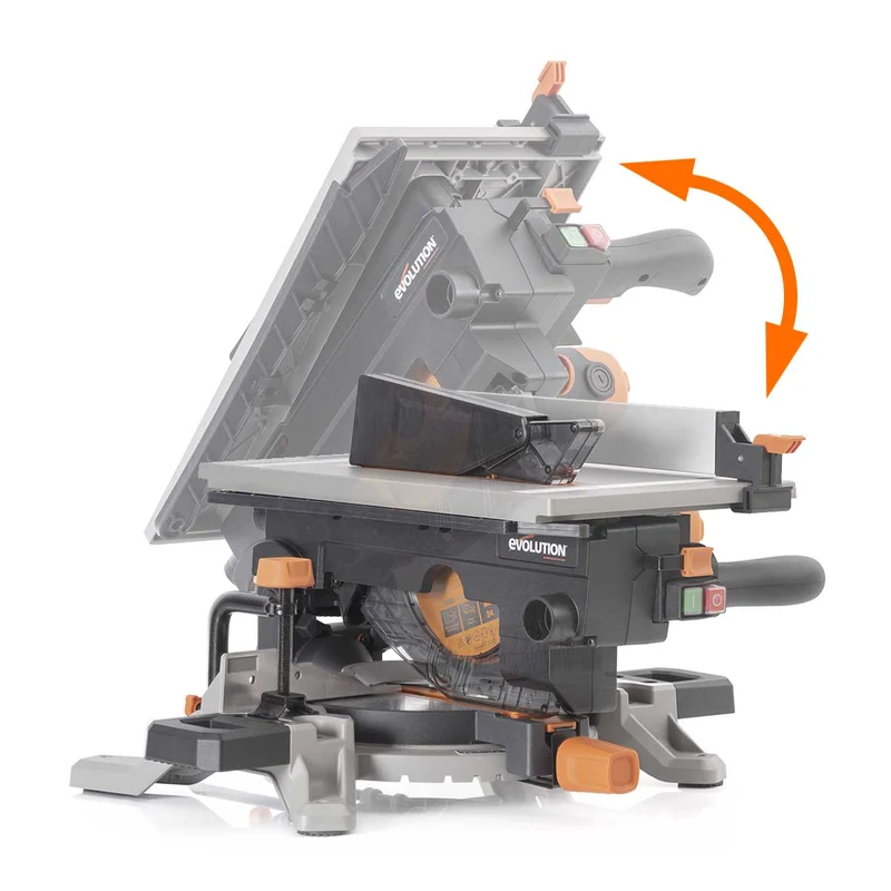 Scie à onglet avec table 210mm Evolution R210MTS-G2 210mm avec Lame multi-matériaux TCT