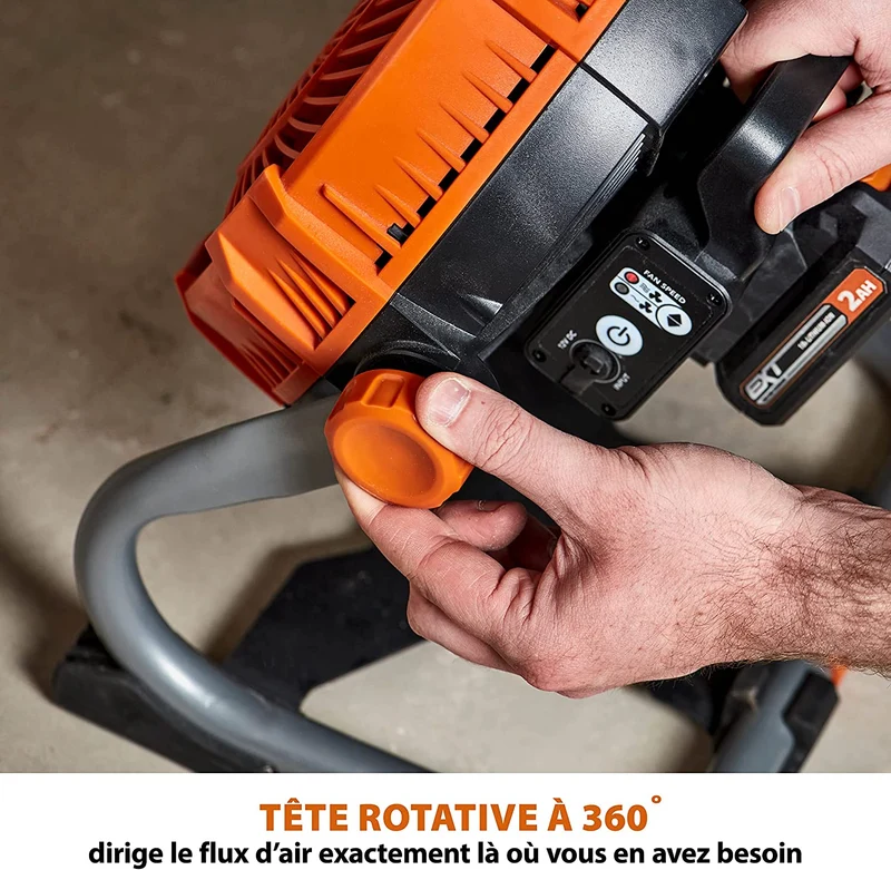 Ventilateur portable sans fil Evolution R240FAN-Li avec batterie 2Ah et chargeur