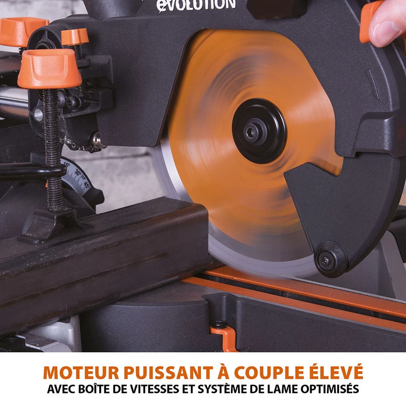 Pack Evolution : Scie à onglet électrique 210mm R210SMS-300+ avec Lame multi-matériaux TCT + Support