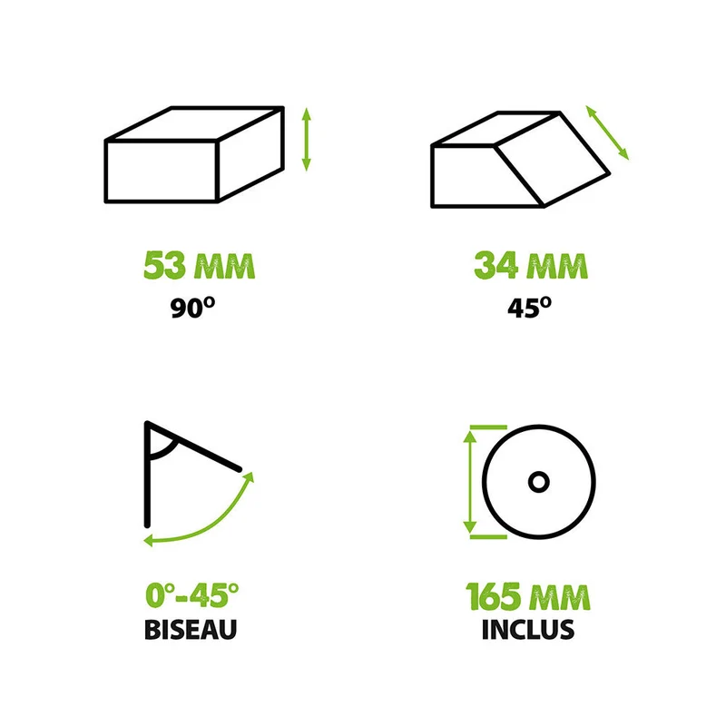 Pack Evolution : Scie circulaire 165mm Evolution F165CCSL avec lame multi-matériaux TCT + tréteaux pliables en métal
