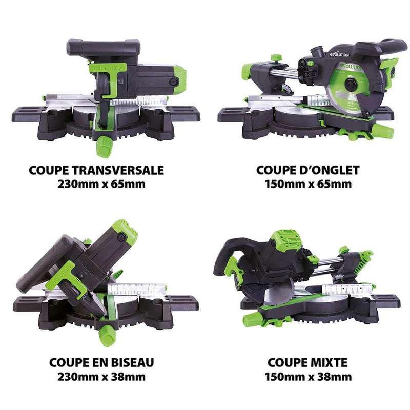 Pack Evolution : Scie à onglet électrique 210mm F210SMS avec lame multi-matériaux TCT + Support