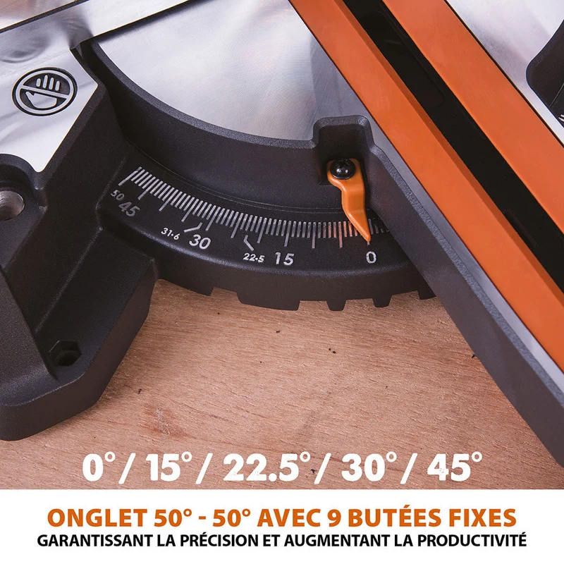Pack Evolution : Scie à onglet électrique 210mm R210SMS+ avec lame multi-matériaux TCT + Support