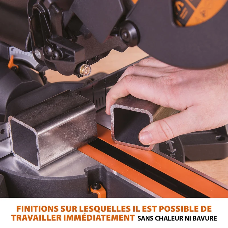 Pack Evolution : Scie à onglet électrique 210mm R210SMS+ avec lame multi-matériaux TCT + Support