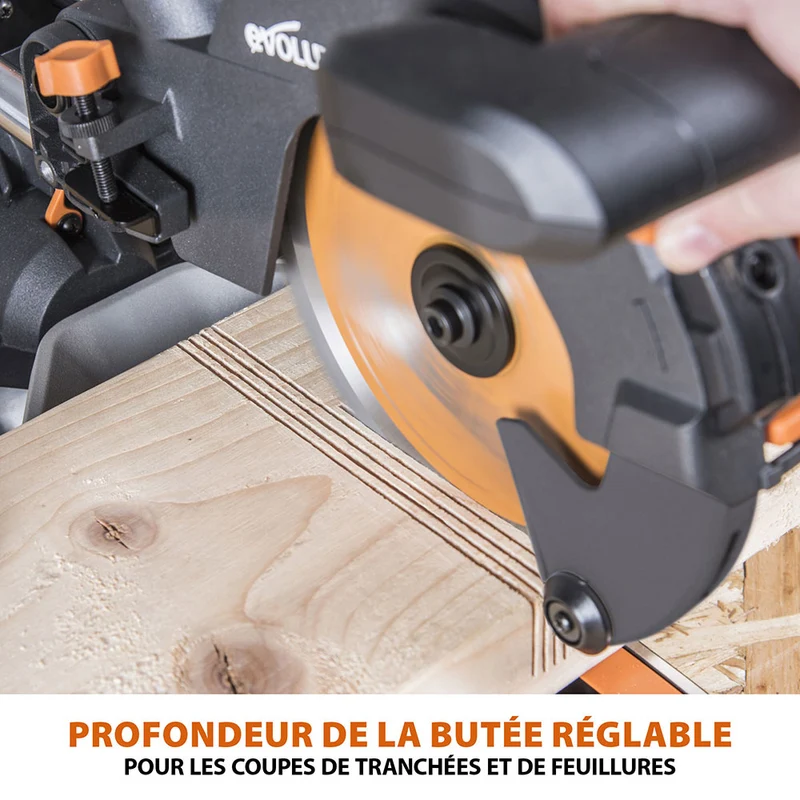 Pack Evolution : Scie à onglet électrique 210mm R210SMS+ avec lame multi-matériaux TCT + Support