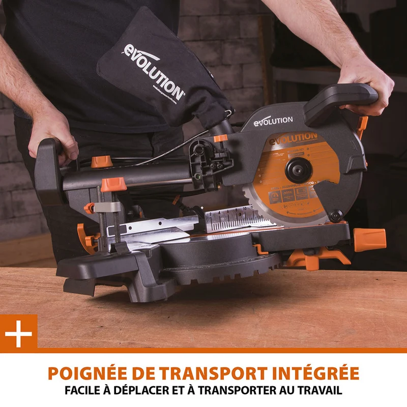Pack Evolution : Scie à onglet électrique 210mm R210SMS+ avec lame multi-matériaux TCT + Support