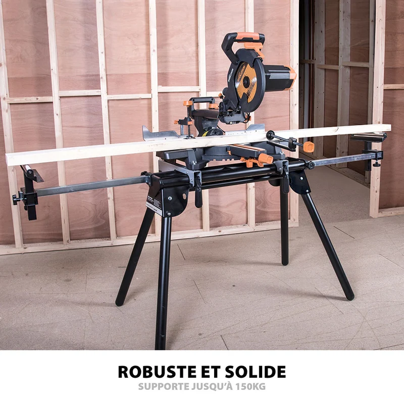 Pack Evolution : Scie à onglet électrique 210mm R210SMS+ avec lame multi-matériaux TCT + Support