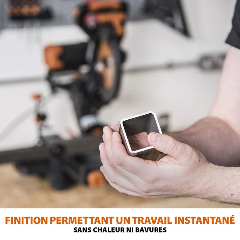 Pack Evolution : Scie à onglet électrique double biseau R255SMS-DB+ avec lame multi-matériaux TCT de 255mm + Support
