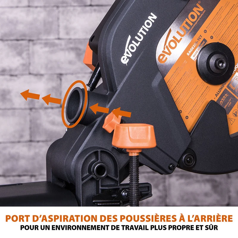 Pack Evolution : Scie à onglet électrique 255mm R255SMS+ avec lame multi-matériaux TCT + Support pour scie à onglet