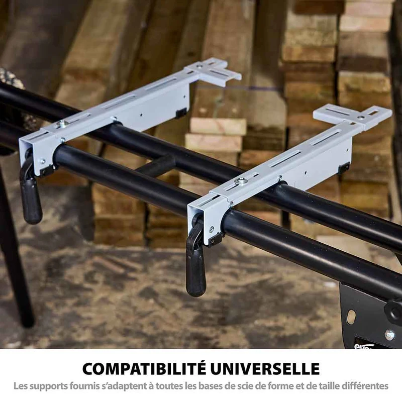 Pack Evolution : Scie à onglet électrique double biseau R255SMS-DB+ avec lame multi-matériaux TCT de 255mm + Support Evolution PLUS