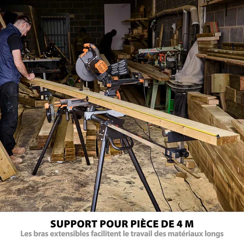 Support universel PLUS Evolution pour scie à onglet avec pieds télescopiques