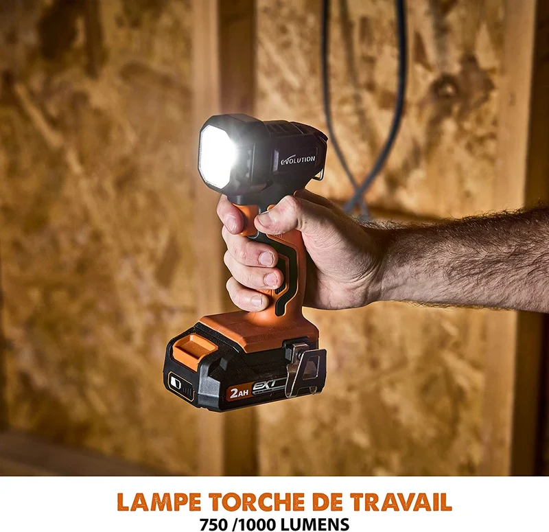 Lampe torche sans fil Evolution R1000TOR-Li sans batterie ni chargeur