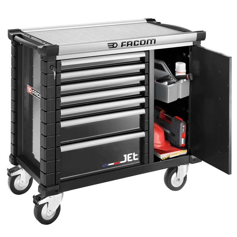 [JET.T7NM3APF] Établi mobile 7 tiroirs, L 569 x h 421 mm, 3 modules par tiroir, plateau 0,46m²