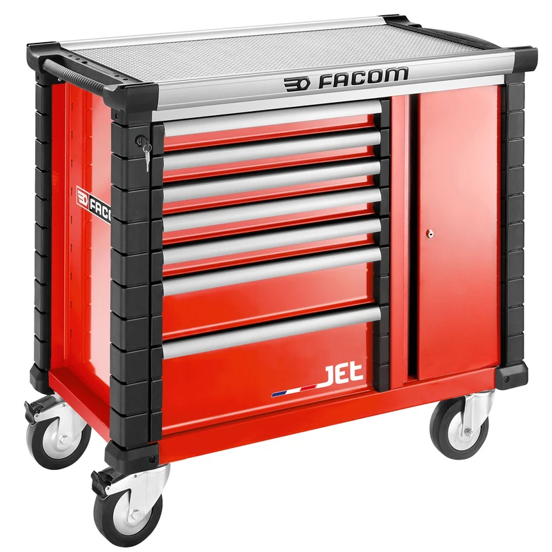 [JET.T7M3APF] Établi mobile 7 tiroirs, L 569 x h 421 mm, 3 modules par tiroir, plateau 0,46m²