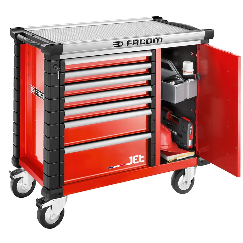[JET.T7M3APF] Établi mobile 7 tiroirs, L 569 x h 421 mm, 3 modules par tiroir, plateau 0,46m²