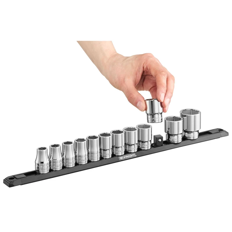 [S.40EGRPPB] Rack magnétique de 12 douilles 1/2, 6 pans OGV® Grip