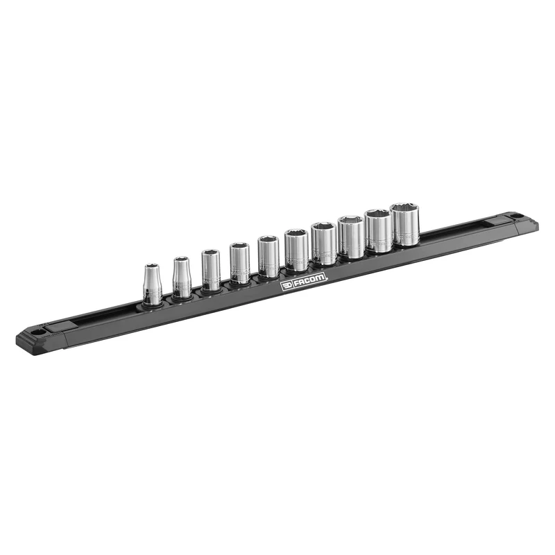 [R.40EGRPPB] Rack magnétique de 10 douilles 1/4, 6 pans OGV® Grip