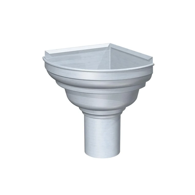 Cuvette demi-ronde d'angle zinc naturel ø80mm - 11008164