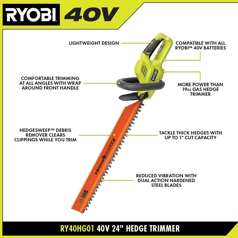 40V 24" Hedge Trimmer