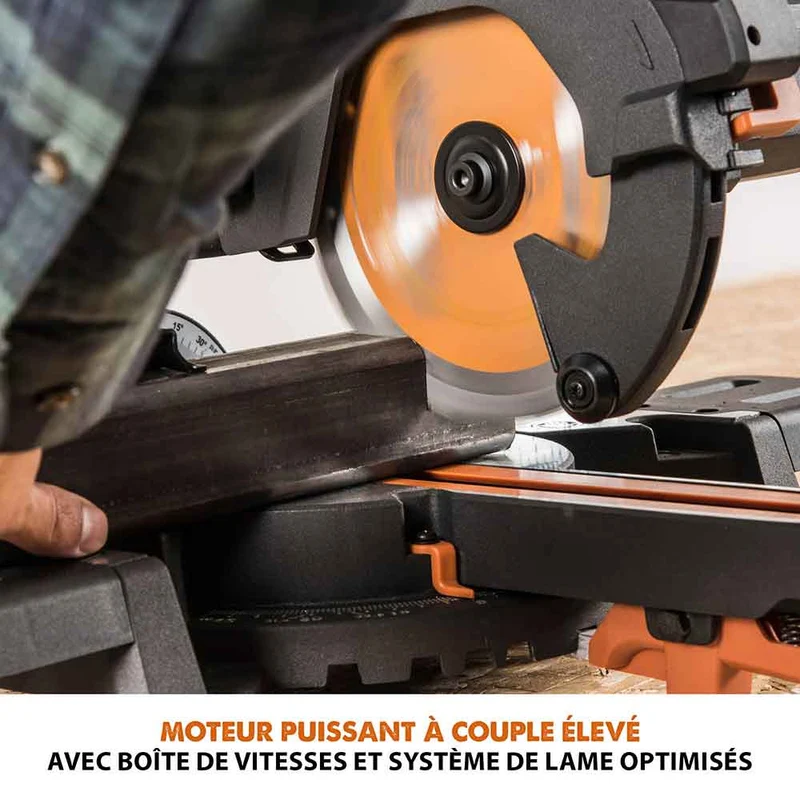 Scie à onglet électrique 185mm Evolution R185SMS+ avec lame multi-matériaux TCT